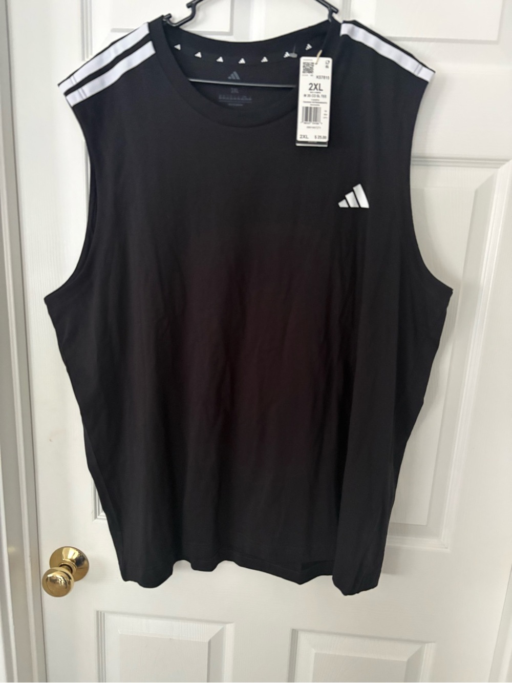 Adidas Men’s Black Sleeveless Training Shirt - 2XL New